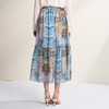 EITIE爱特爱浪漫蓝色印花复古高腰a字飘逸长裙半身裙2026春季新款A2606109 商品缩略图4