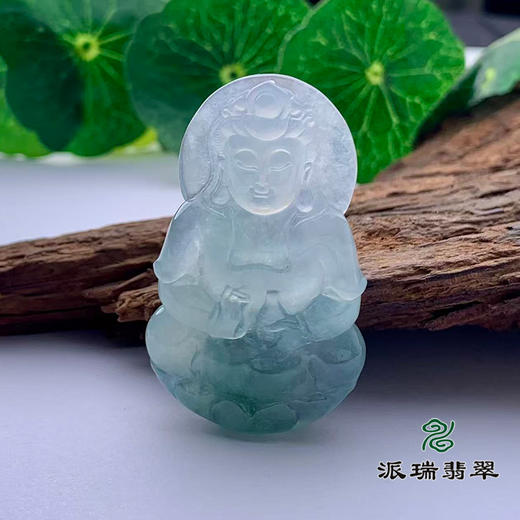派瑞翡翠 翡翠观音 糯冰种 飘翠 商品图0
