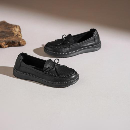 【牛皮革】西村名物2026年春季新款舒适平底软底软面简洁大方深口单鞋乐福鞋T26AM18081 商品图1