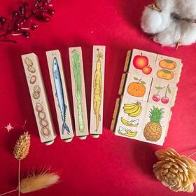 台湾micia美日 过年蔬果手帐 邮戳 春节新年