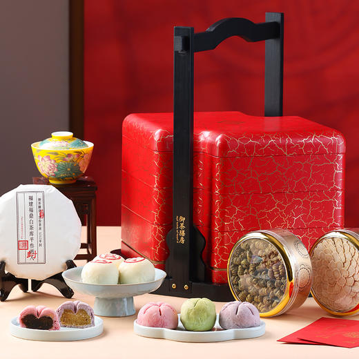 御茶膳房新年年货糕点礼盒茶叶北京特产春节过年送长辈高档礼品   九万春笈 商品图0
