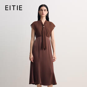 EITIE爱特爱收腰V领显瘦轻礼服优雅大气鱼尾裙摆连衣裙2026春新款8577215