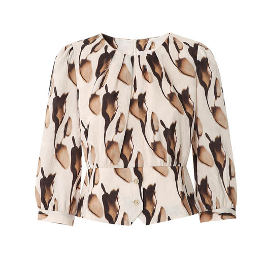 EITIE爱特爱春季新款圆领气质通勤印花上衣8113810 商品图5