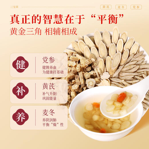 康美三宝茶 黄芪麦冬党参组合10g×20袋/盒 药食同源康美中药饮片 独立小包装 商品图1