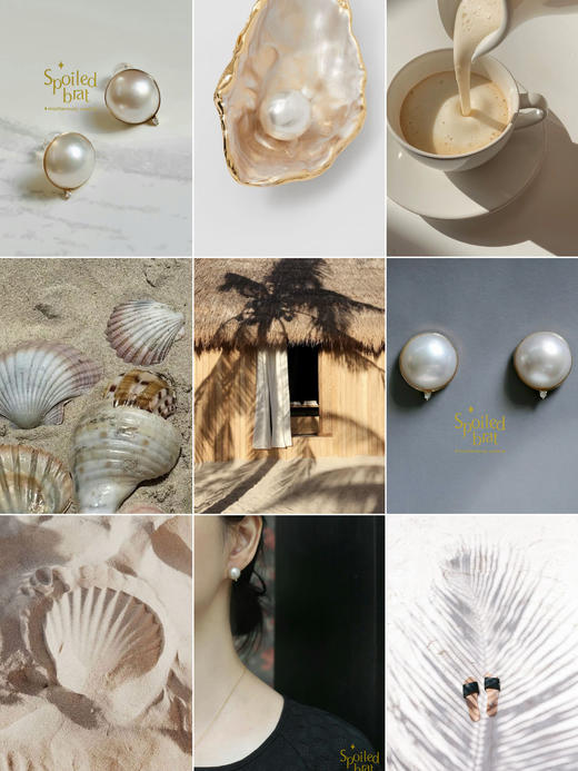 SpoiledBrat Jewelry18K马贝海水钻石耳钉 商品图10