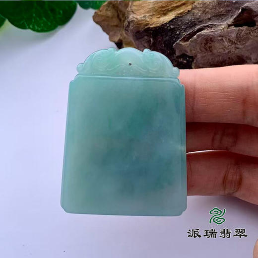派瑞翡翠 翡翠无事牌 糯种 飘翠 商品图1