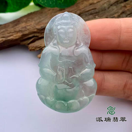 派瑞翡翠 翡翠观音 糯冰种 飘翠 商品图2