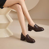 【羊皮革】西村名物2026年春季新款厚底粗跟防滑舒适百搭优雅深口单鞋乐福鞋T26AM17981 商品缩略图7