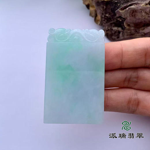 派瑞翡翠 翡翠无事牌 糯种 飘翠 商品图1