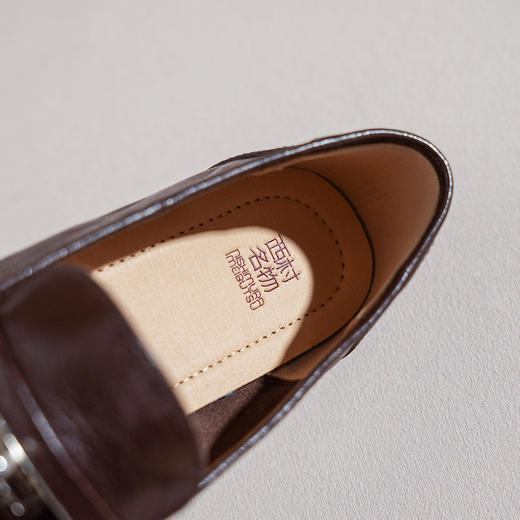 【羊皮革】西村名物2026年春季新款舒适低跟软底软面小方头深口单鞋薄底乐福鞋T26AM18051 商品图7