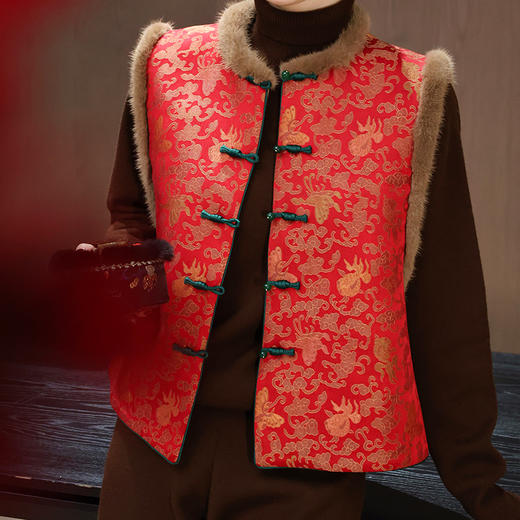 【预售7天】良木礼香云纱水貂马甲（2630） 商品图2