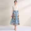 EITIE爱特爱浪漫蓝色印花复古高腰a字飘逸长裙半身裙2026春季新款A2606109 商品缩略图3