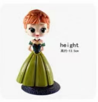 蛋糕装饰-黑底绿裙安娜插件/5个*1包