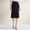 EITIE爱特爱简约通勤黑色高腰显瘦开叉半身裙2026春季新款A2606101 商品缩略图2