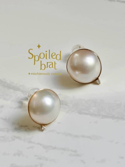 SpoiledBrat Jewelry18K马贝海水钻石耳钉 商品图0