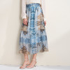 EITIE爱特爱浪漫蓝色印花复古高腰a字飘逸长裙半身裙2026春季新款A2606109 商品缩略图2