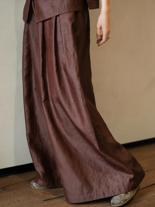 盛唐婧 | 新中式轻奢红云纱阔腿裤 商品图0