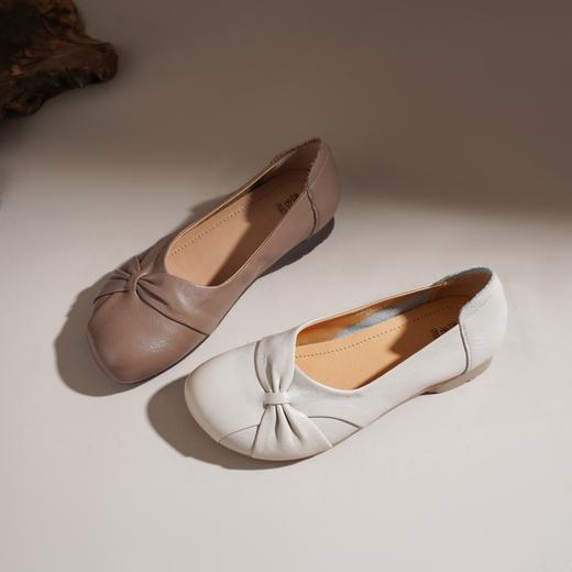 【牛皮革】西村名物2026年春季新款软底软面舒适百搭低跟浅口单鞋T26AE17341 商品图12