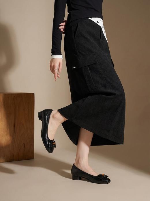 【牛皮革】西村名物2026年冬季新款舒适低跟简洁优雅浅口单鞋T26AE17361 商品图2