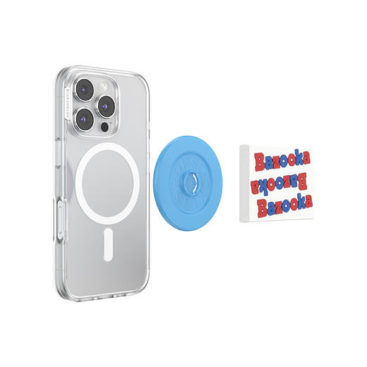 【街头糖果】吹吹泡泡糖·MagSafe圆啪嗒 泡泡骚 X Bazooka联名系列 MAGSAFE磁吸手机气囊支架 Round圆啪嗒系列 仿真 异形 蓝色 商品图3