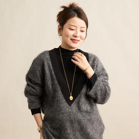 【特价不退换】【预售7天】良木礼羊毛V领上衣（2303F）