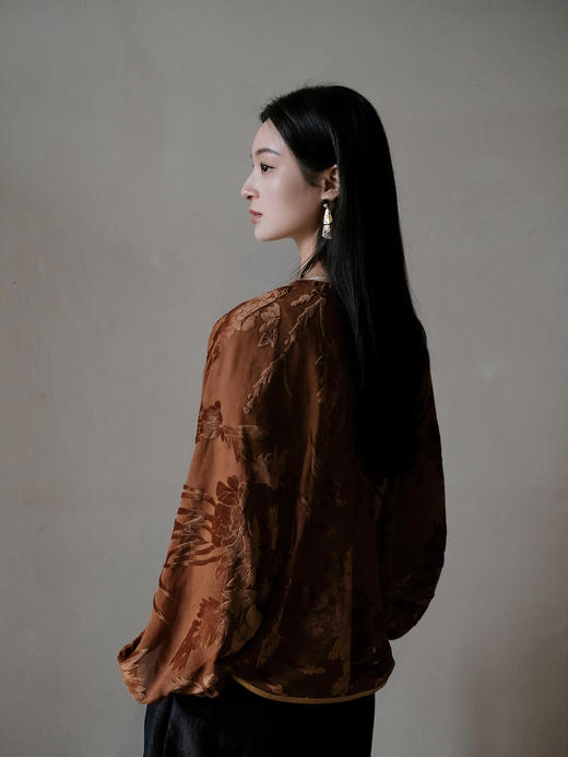 盛唐牡丹 | 真丝红云纱烂花绒外套 商品图8