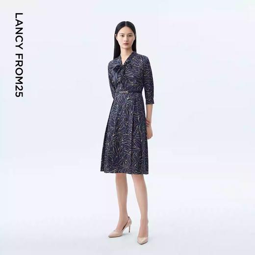 朗姿设计感雅致蚕丝印花连衣裙LCSP01WOP112A11 商品图0