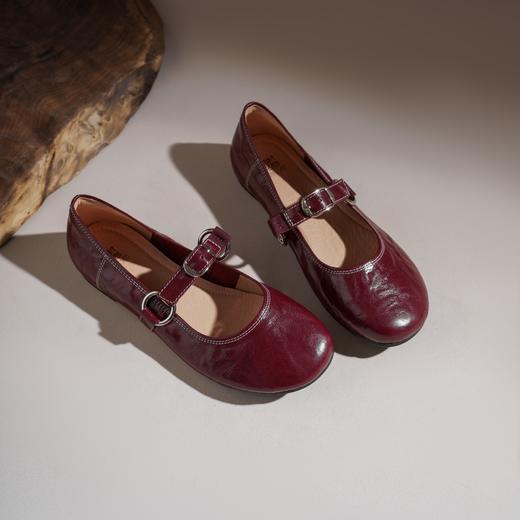 【羊皮革】西村名物2026年春季新款舒适平底原皮纯色浅口单鞋玛丽珍鞋T26AE17391 商品图9