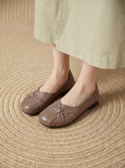 【牛皮革】西村名物2026年春季新款软底软面舒适百搭低跟浅口单鞋T26AE17341 商品图1
