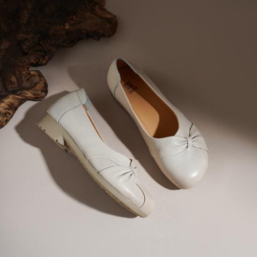 【牛皮革】西村名物2026年春季新款软底软面舒适百搭低跟浅口单鞋T26AE17341 商品图7