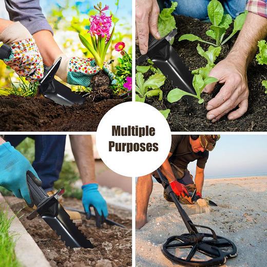 出口欧美 园艺用挖掘金属铲 松土除草 种植 用于挖掘工具 黑色 商品图7