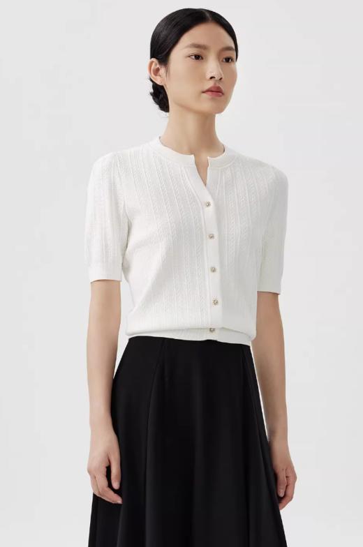 朗姿短款针织开衫LSEK00KCD498W21 商品图3