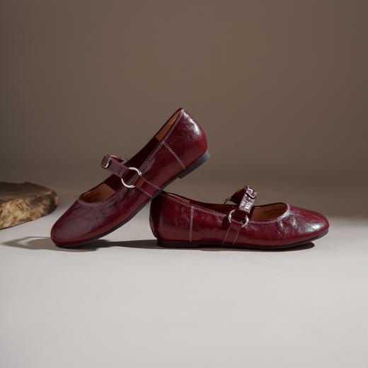 【羊皮革】西村名物2026年春季新款舒适平底原皮纯色浅口单鞋玛丽珍鞋T26AE17391 商品图10