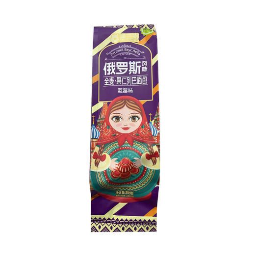 熊三岁全麦果仁蓝莓味列巴面包300g 商品图0