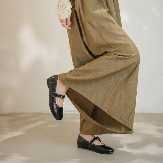 【羊皮革】西村名物2026年春季新款舒适平底原皮纯色浅口单鞋玛丽珍鞋T26AE17391 商品图1