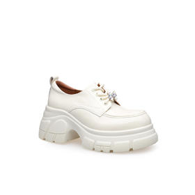 豪麟名鞋迪嘉女鞋乐福鞋牛移膜革DJHJA61WS005白色