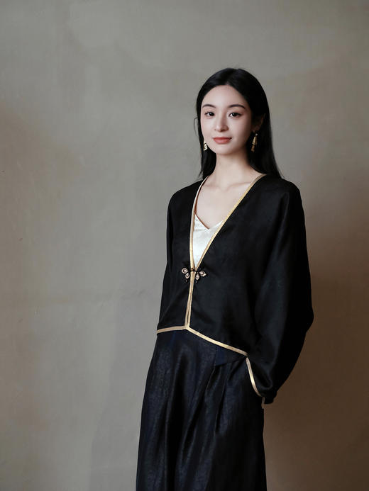 盛唐牡丹 | 竹纹真丝罗底香云纱外套 商品图5