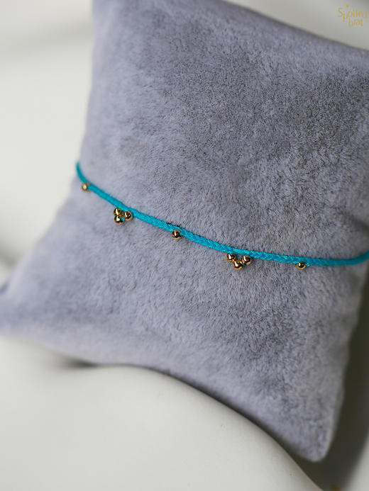 SpoiledBrat Jewelry18K金编织系列幸运彩绳土耳其蓝手链 商品图5