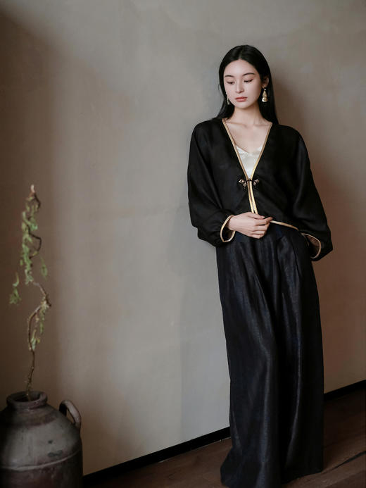 盛唐牡丹 | 竹纹真丝罗底香云纱外套 商品图6