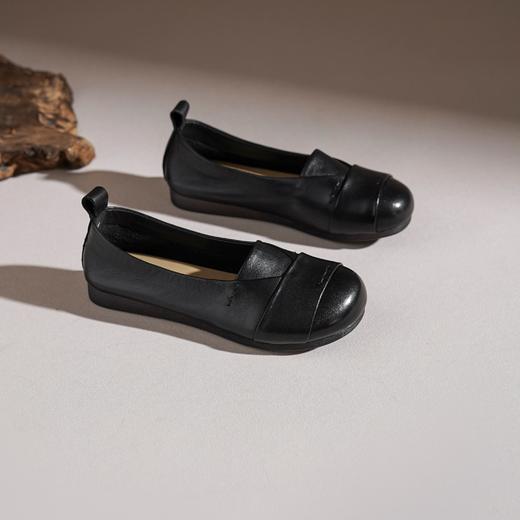 【牛皮革】西村名物2026年春季新款舒适平跟软底软面浅口单鞋妈妈鞋T26AE17791 商品图3