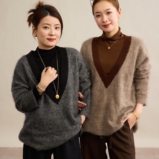 【特价不退换】【预售7天】良木礼羊毛V领上衣（2303F） 商品图3