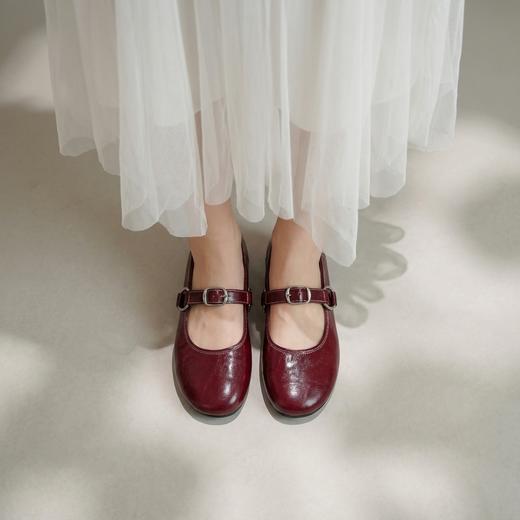 【羊皮革】西村名物2026年春季新款舒适平底原皮纯色浅口单鞋玛丽珍鞋T26AE17391 商品图4