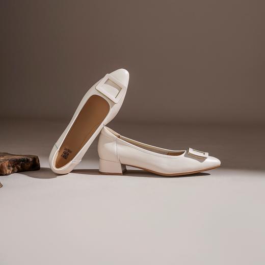 【牛皮革】西村名物2026年春季新款小箭头方扣舒适低跟精致浅口单鞋T26AE17371 商品图5