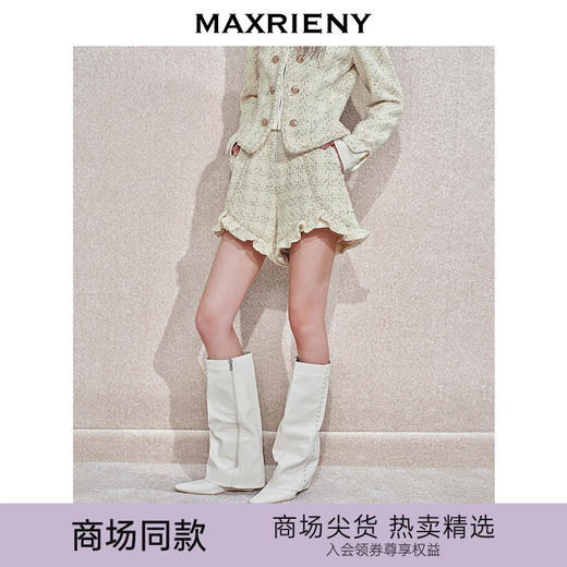 MAXRIENYMAXRIENY宫廷复古风荷叶边小a摆花纱短裤女(货号:MC85PA751) 商品图0