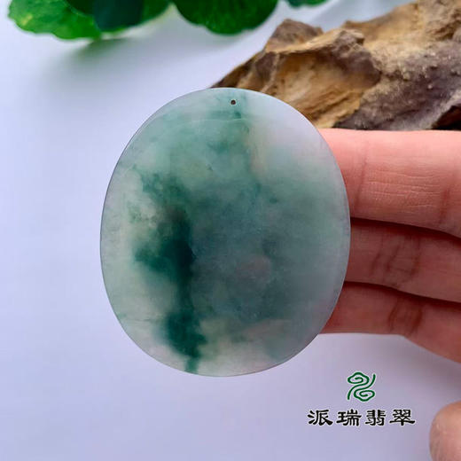 派瑞翡翠 翡翠挂件 糯冰种 飘蓝花 商品图2