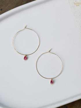 SpoiledBrat Jewelry红宝石大耳圈