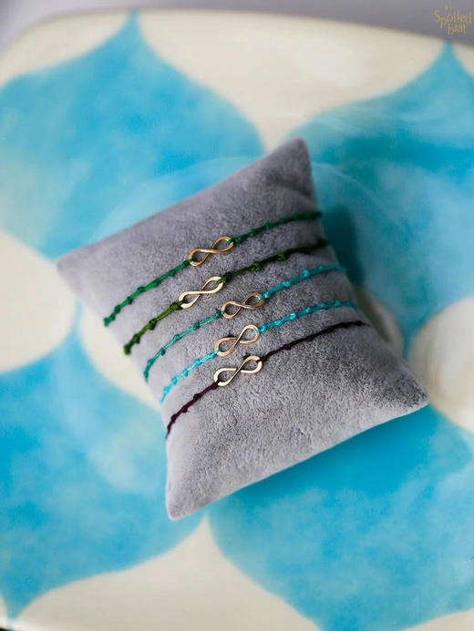 SpoiledBrat Jewelry 幸运彩绳Infinity系列蓝绿色手链 商品图0