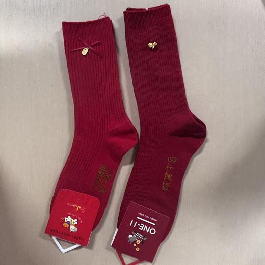 【抖音专属】红色袜子两双（99053+100894红色） 商品图0