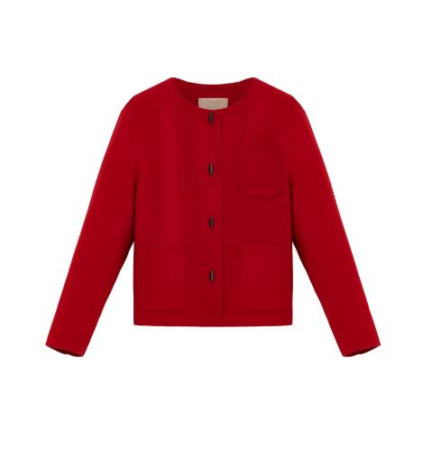 朗姿 【金玉满棠】2026春季新款新中式纯羊毛红色短毛呢外套LAHADAHJP100R11 商品图6