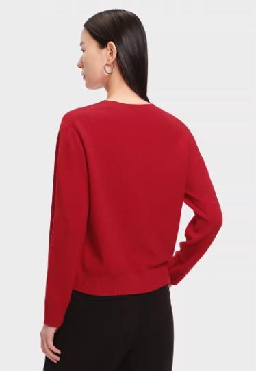 朗姿【金玉满棠】2026春季新款羊毛羊绒立体钩花针织衫 LCHADAKPR802R21 商品图2